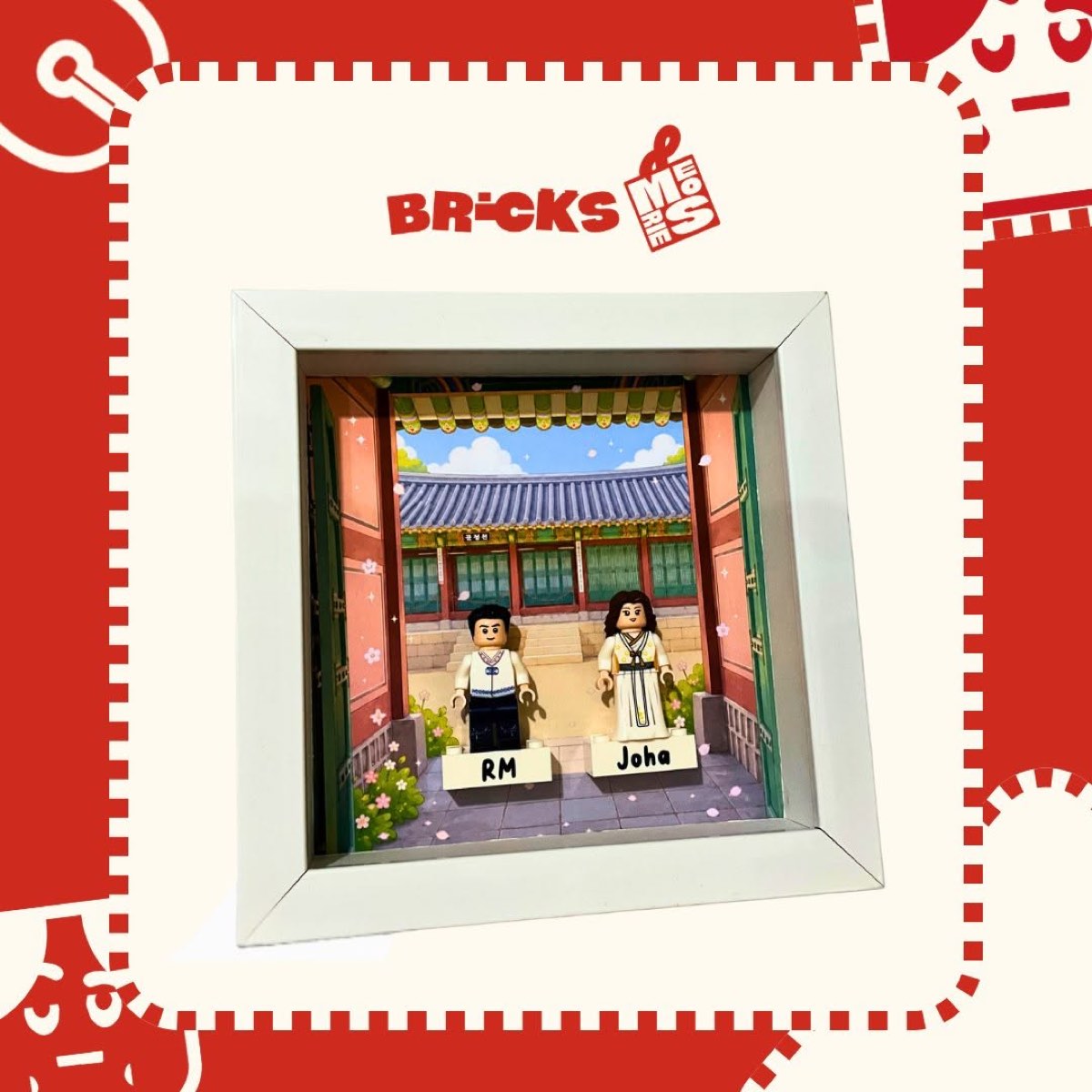 A custom diorama scene styled like a Korean village